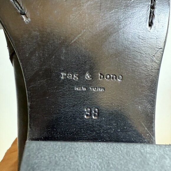 Rag & Bone Black Leather Western Booties Size 38 Classic Modern Urbancowgirl - Picture 7 of 11